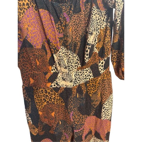 Farm Rio for Anthropologie Animalia Mirana Jumpsuit XS Jumper Romper in Brown Mo - Picture 11 of 14